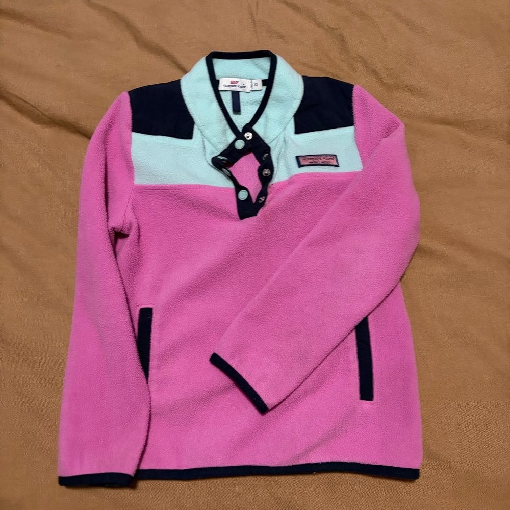 Kids Vineyard Vines Pink and Blue Pullover Top XS